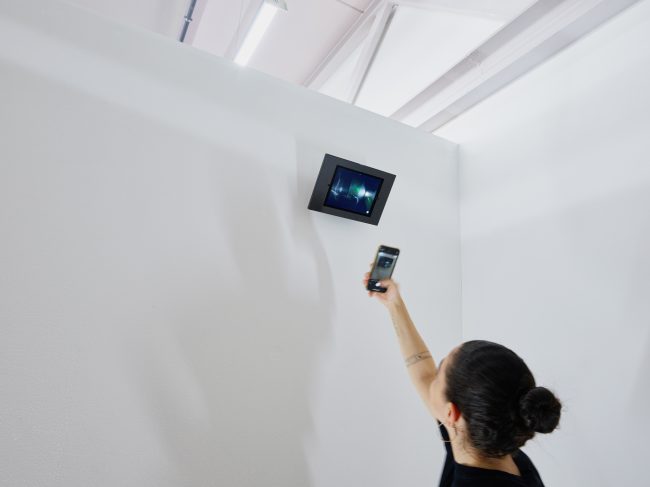 External surveillance monitor, part of installation "Instanz", © Gina Bolle, 2023