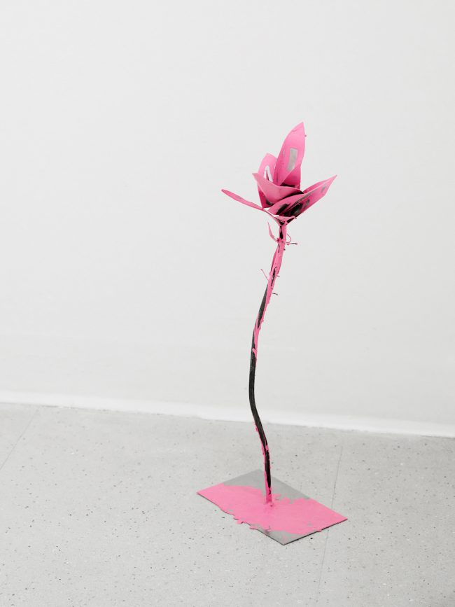 Spatial Intimacies: "Just a little flower I", 2024, metal sculpture, latex paint, School Of Visual Arts, NYC, US