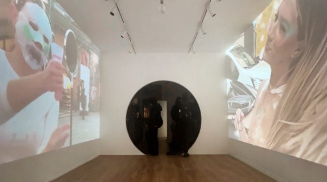 Serve The Cycle, installation view, two channel, 2025, Gina Bolle, Amandine Kuhlmann